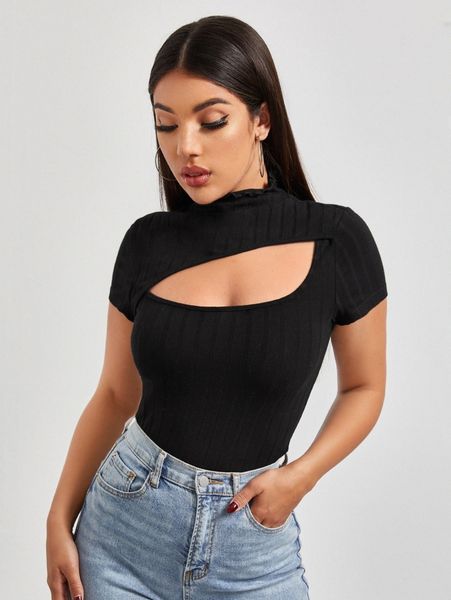 

cutout detail solid tee m4ml#, White
