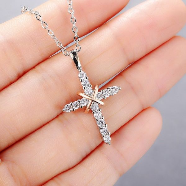

12pcs simple jesus cross pendant necklace for women girl wedding party jewelry gift, Silver