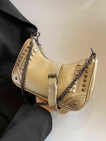 

designer bag brand fashion dinner luxury shoulder handbag studded detail chain uette superior quality genuine shopping wallet