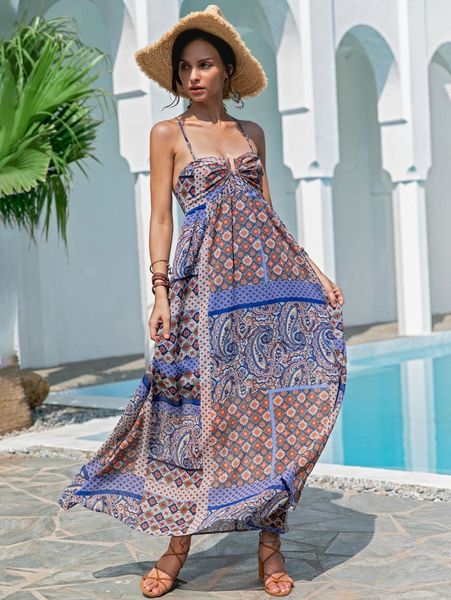 

rusttydustty paisley print cami dress 21n5#, Black;gray