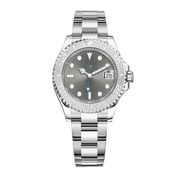 

men's yacht 40mm silver dials master automatic watches mechanical sapphire luminous watch montre de luxe clasp wrist full sta219j, Slivery;brown