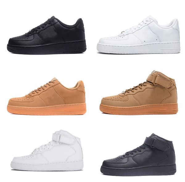 

wholesale 2022 designer outdoor forces men low skateboard shoes discount one 1 knit euro airs high women all white black wheat sports runnin