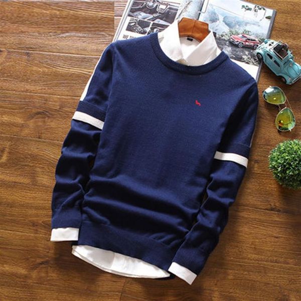 

31 color autumn winter men sweater cotton pullovers long sleeve harmont embroidered mens sweaters blaine sweater  l xl 2xl 3xl2690, White;black