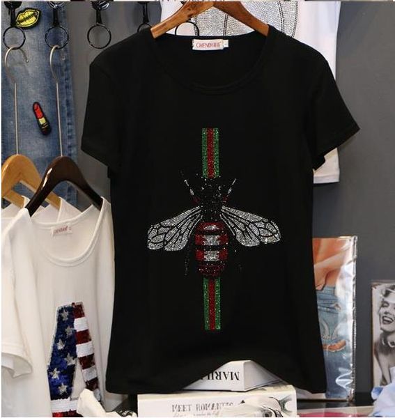 

516 2022 runway summer brand same style sweater white t shirt cotton crew neck short sleeve women's sweaters yl, White;black