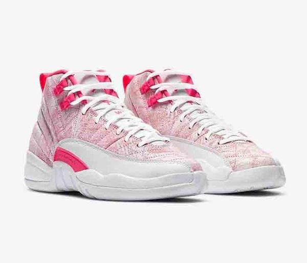 

brand shoes 12 ice cream women casual 12s gs white/arctic punch-hyper pink outdoor sneakers eur 35-40