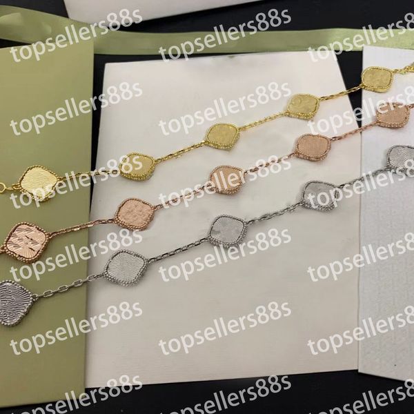 

stylish luxury diamonds charm bracelets for women elegant jewelry laser stripes four leaf clover bangle bracelet fema4540125, Golden;silver