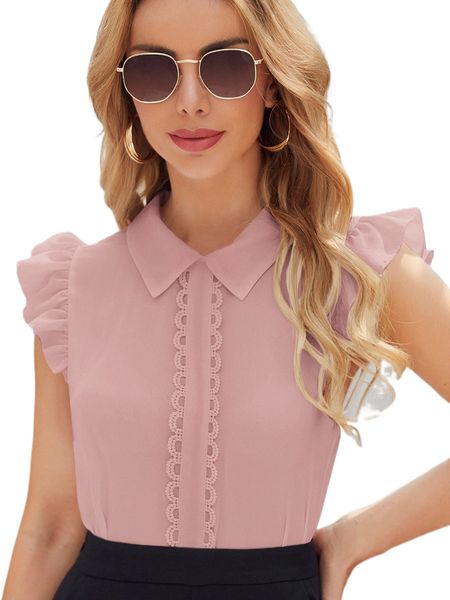 

ruffle armhole lace applique c3g6#, White