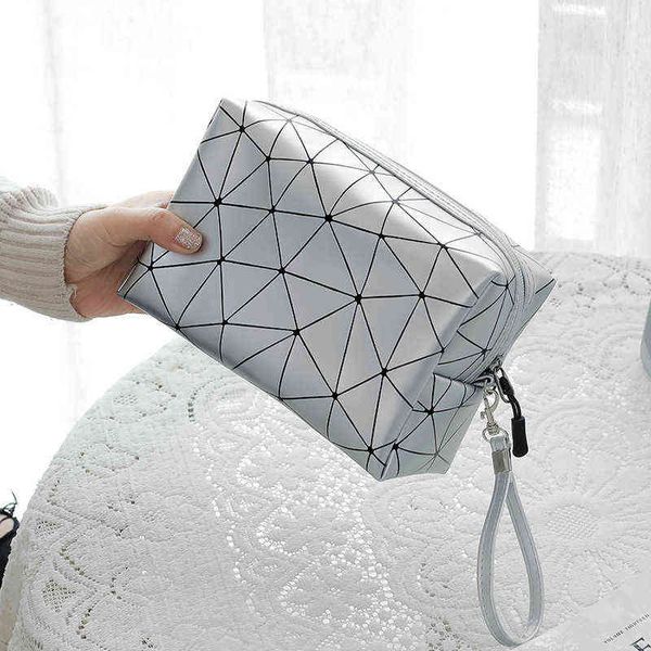 

vrouwen reizen cosmetische tas multifunctionele geometrische make tassen pu leer waterdichte draagbare toiletartikelen organizer make up 220