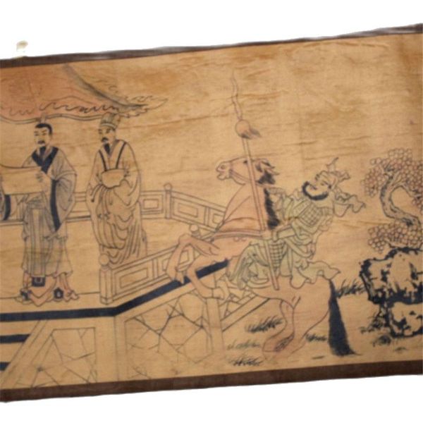 

chinese old picture paper &quotfigure painting &quot pong scroll painting long scroll drawing, Silver