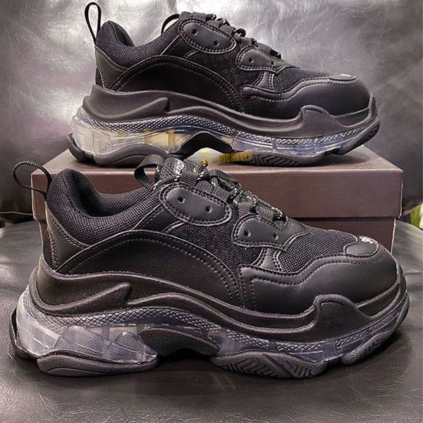 

triple s beige sneaker chunky shoes thick bottom dad shoe newst color casual shoe trainers box included selling outdoor sneakers 36-40 x84, Black