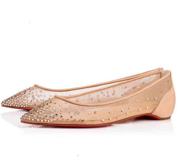 

red sandals bottom ballerinas flats for women luxury designer sole ballet comfort elegant brand walking party wedding eu35-43 nt4z, Black