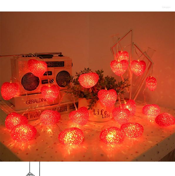 Строки светодиодные 10/20/30 м 3d Love Forme Share Fairy String Light Романтическое фонарь Свадебное событие вечеринка Рождественская сад декор