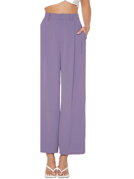

wide leg plicated detail pants z00u#, Black;white