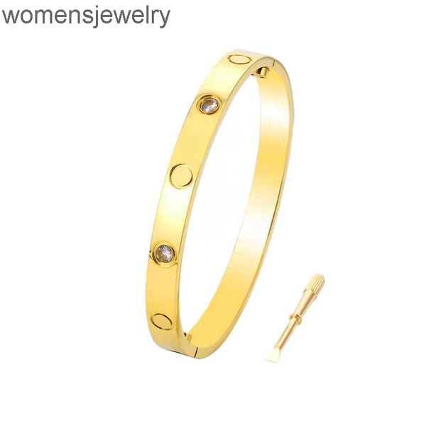 

designer bracelet 18k gold plated men diamond bangle 4mm 6mm 7mm women stainless steel screw screwdriver bracelets gift jewelry bangles, Black