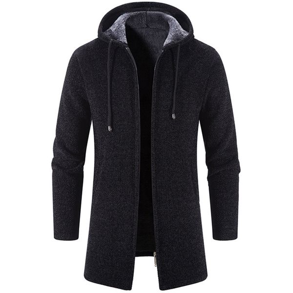 

men's trench coats autumn and winter cashmere men's cardigan chenille outer sweater coat windbreaker 220826, Tan;black