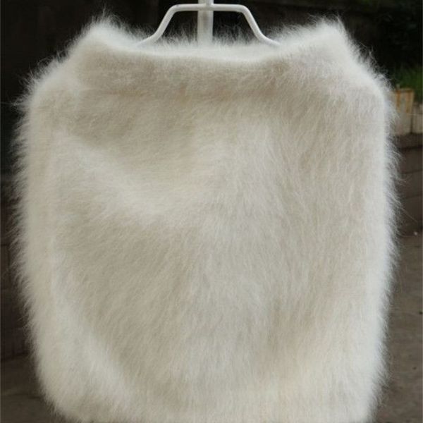 

winter skirt slim sable knitting mink cashmere skirt warm short skirt women customized jn267 y200326, Black