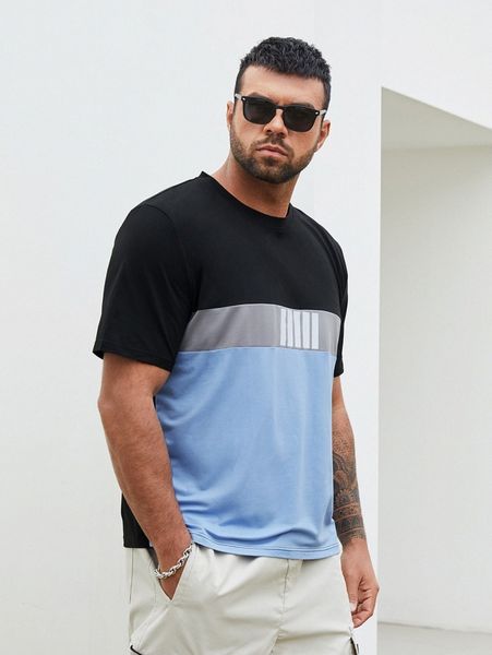 

men color block tee c7al#, White;black
