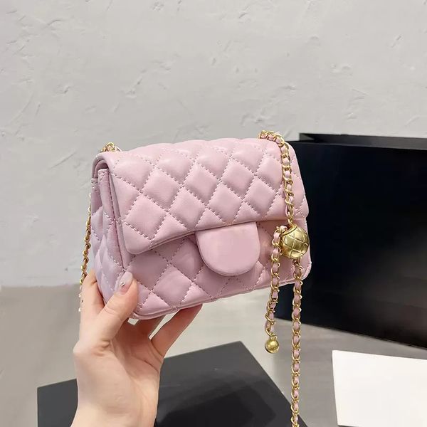 

22sas designer classic mini flap crush pearl gold ball quilted bags womens matelasse chain crossbody shoulder luxury designer outdoor sacoch