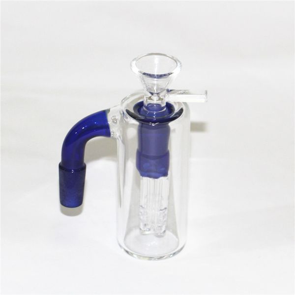 Apanhador de cinzas de vidro de cachimbo de vidro de vidro de 90 graus Cabeça de chuveiro Percolator Um dentro de 14 mm de néctar de silicone de 14 mm articula