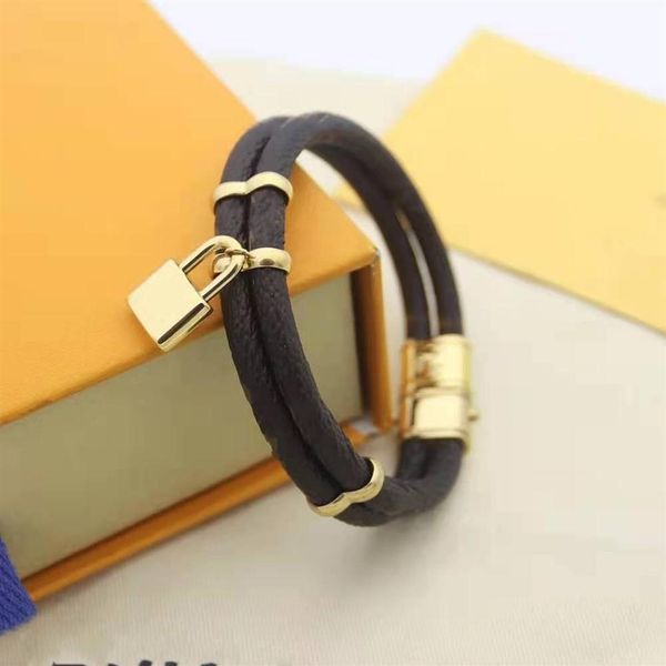 

leather double bracelets jewelry for women men 316l stainless steel designer bracelet bangles designs accessories gifts jewelr340n, Golden;silver
