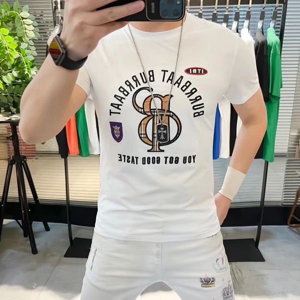 

eyosion cotton short sleeve t shirt men brand clothing letter applique classic design men's o-neck fashion tees hollistic, White;black