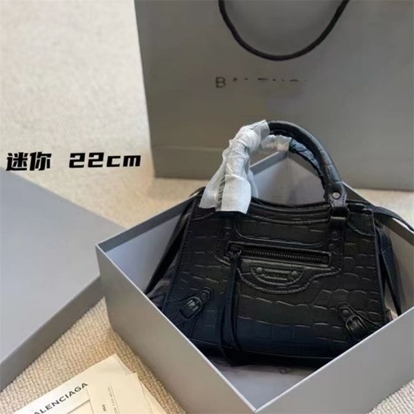 

luxury designer bbalencaigass handbags paris home locomotive bag handbag single shoulder messenger small women's crocodile pattern