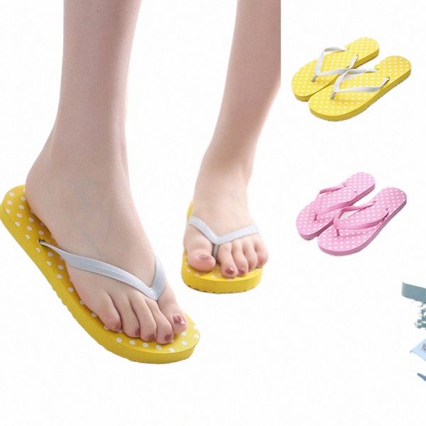 

women gilrs summer dot beach flip flops s anti slip slipper casual shoes home slippers women chaussons pour femme#d32 i6ge#, Black