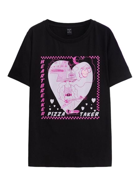 

x scram weirdo heart & figure graphic tee w0ky#, White
