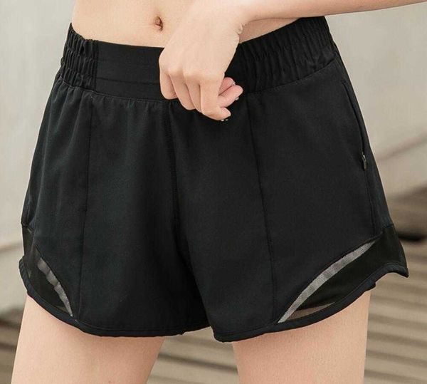 

lu-33 loose yoga shorts pocket quick dry gym sports shorts 2020 new style summer dresses with brand, White;red