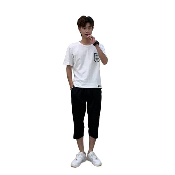 

2022 summer five-and-seven pants men's casual pants korean fashion loose straight quick-drying breathable sports shorts men 79fy#, White;black