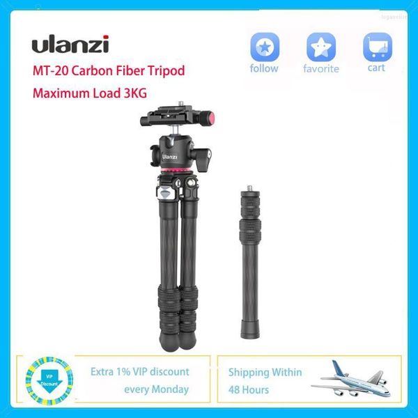 Ulanzi MT-20 für DSLR-Kamera Kohlefaser-Stativ Pographic Selfie Stick 322 g leichtes professionelles Einbeinstativ 3 kg Lastgewicht Stative Loga22