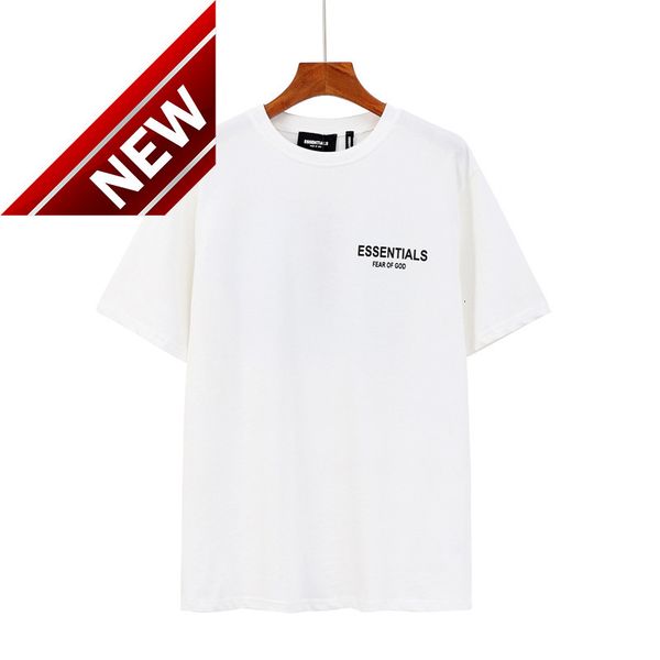 

50% off discount double god fear thread of essentials short sleeve t-shirt fog letter printing large edition men's and women's bot, White;black