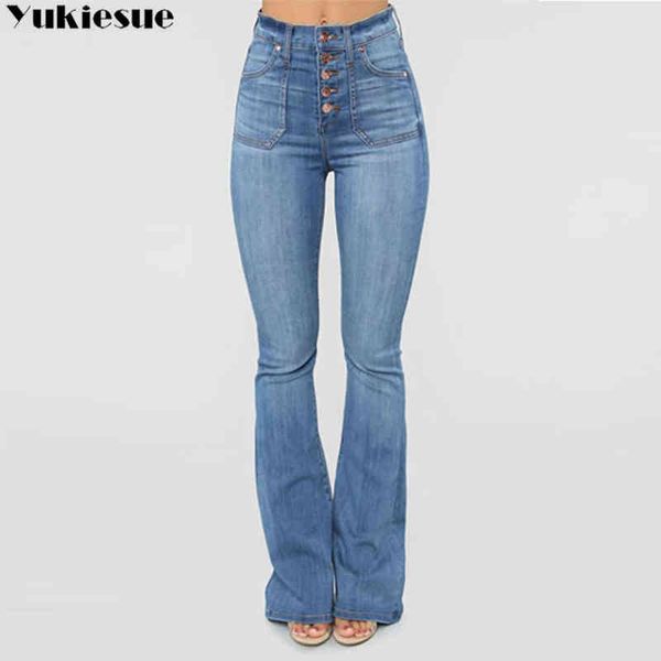 

spring 2022 womens fashion high waist women wide pipes jeans baggy woman denim capri flare pants jean mom jeans pants l220726, Blue
