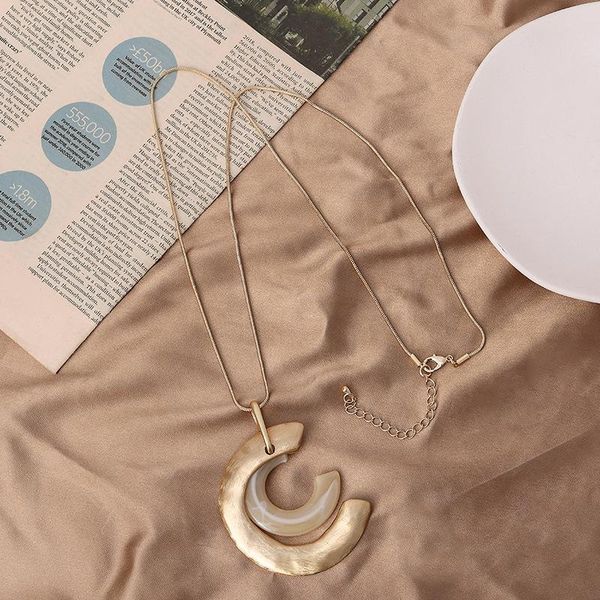 

pendant necklaces golden c shape letter necklace fashion women's jewelry ladies simple giftpendant, Silver