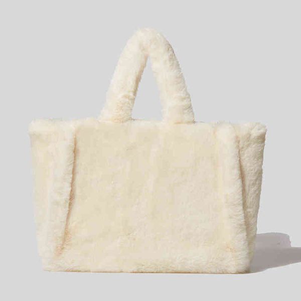 Moda grande Tote Bag Luxury Faux Fur Borse da donna Designer Lady Hand s Fluffy Soft Plush Shopper Warm Winter Sac 2021 220705