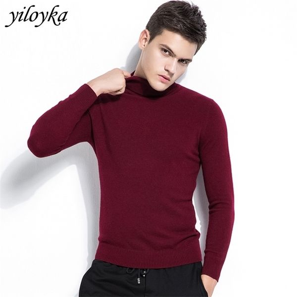 

autumn winter cashmere sweater men turtleneck men pullover long sleeve warm men's sweater wool knitwear sweaters for men 201126, White;black