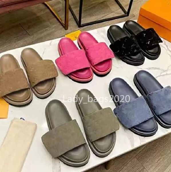 

women slippers designer sandals nylon pool pillow comfort leather men sandal flat luxury platform slipper rubber bottom width outsole slides, Black