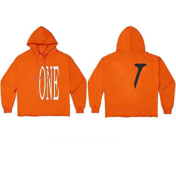 

high street tide brand hoodie fashion classic v letter loose oversized hoodie classic big print men and women, Black