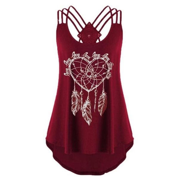 

summer off shoulder women vest printed loose allmatch backless spaghetti strap tank solid color feather 220607, White
