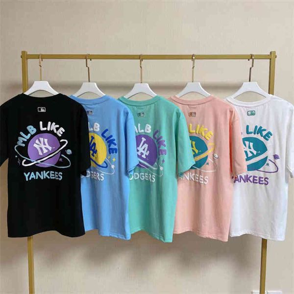 

women's t-shirt mlb korea fashion brand men and women lovers leisure loose round neck star series short sleeve t-shirt summer half rgg4, White