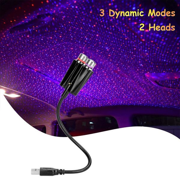 

dual color sound activated led starry sky night light 5v usb star galaxy lamp for car roof interior atmosphere ambient projector