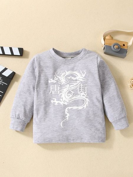 

baby chinese dragon print sweatshirt she, Black