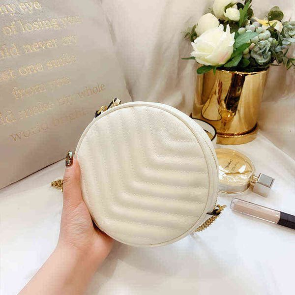 

2020 women outdoor bags small round designer female messenger for pu leather white
