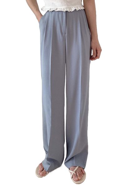 

dazy solid wide leg pants v6pt#, Black;white
