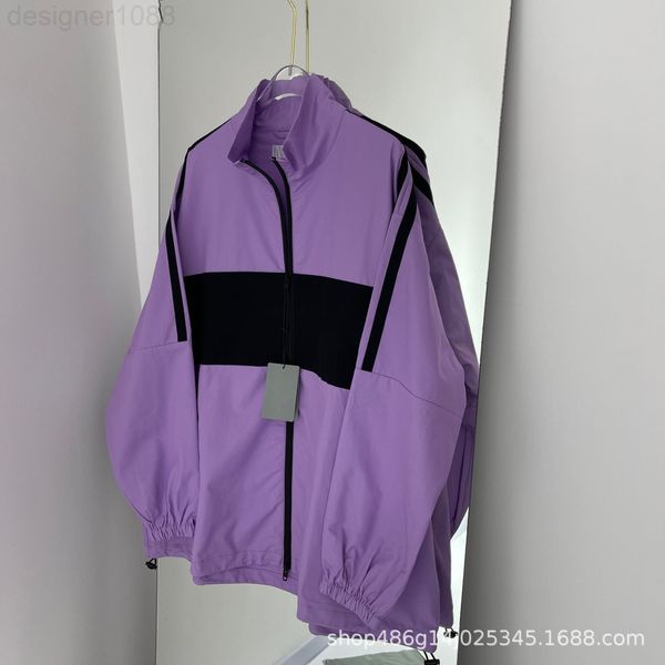 

women's jackets designer [correct version]new b paris purple stitched letter stormsuit jacket men's and women's casual sports, Black;brown