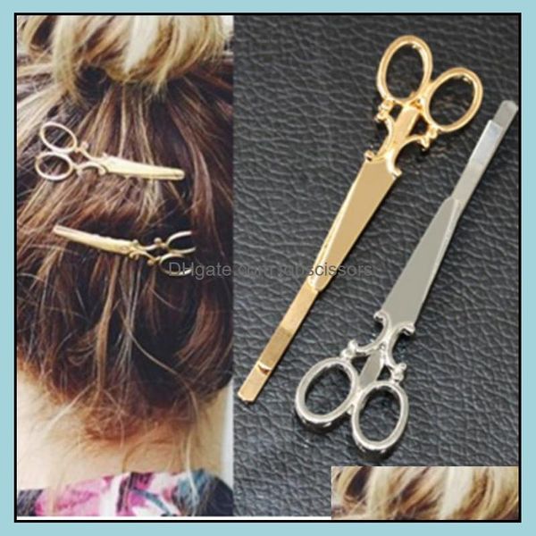 Аксессуары для волос Инструменты продукты Продукты простая голова ювелирной булавки золотые ножницы ножницы.