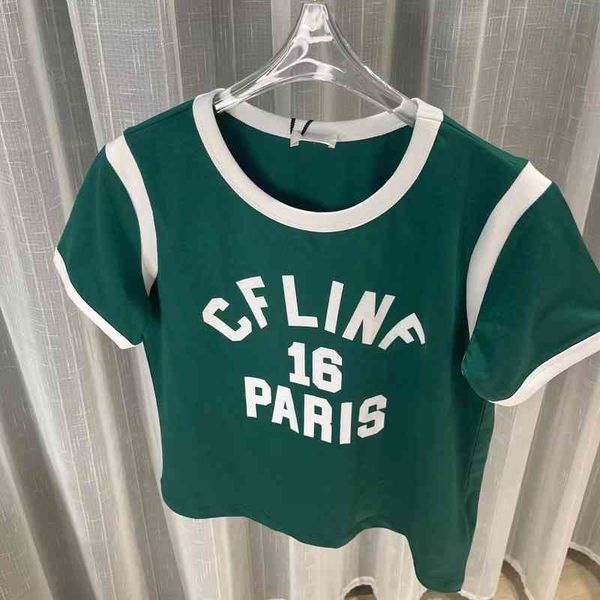 

women's summer stitched green cotton short sleeved t-shirt, White