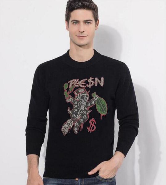 

american handsome style sweater slim comfortable o neck, White;black