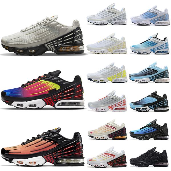 

designer tn plus 3 tuned running shoes mens womens triple white triple black leather aqua volt silver red grey yellow men women outdoor snea