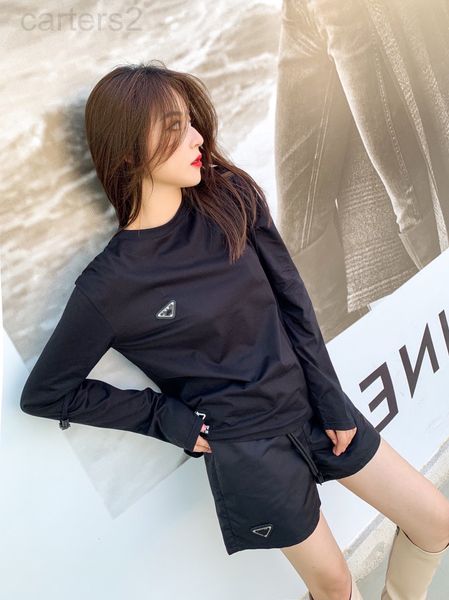 

women's hoodies & sweatshirts designer p family new sportswear 2021 spring men's and women's same loose long sleeve t-shirt c, Black